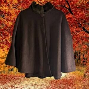 East 5th One Size Brown faux fur fleece cap. Fall, Office, Evening wear, travel.